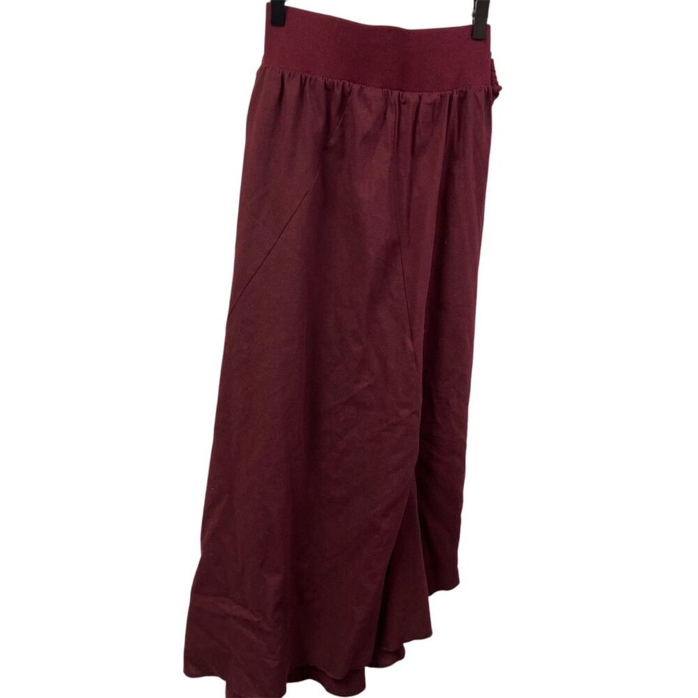 Aakasha Midi Skirt‎ Ties Pull On Linen Blend Boho Womens small new